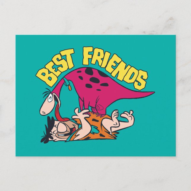 Flintstones | Fred & Dino - Bästa vänner Inbjudan Vykort (Framsida)