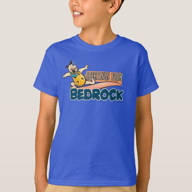 Flintstones | Fred - Hälsning från Bedrock T Shirt (Framsida)