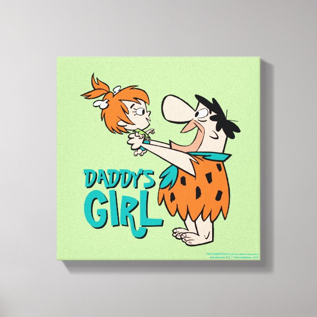 Flintstones | Fred & Småstarna - Pappor Girl Canvastryck (Framsida)