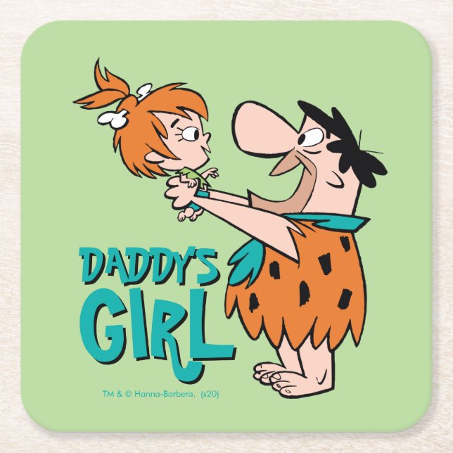Flintstones | Fred & Småstarna - Pappor Girl Underlägg Papper Kvadrat (Framsidan)
