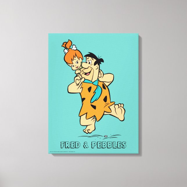 Flintstones | Fred & Småsten Flintstone Canvastryck (Framsida)