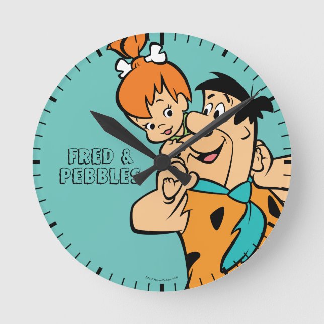 Flintstones | Fred & Småsten Flintstone Rund Klocka (Framsida)