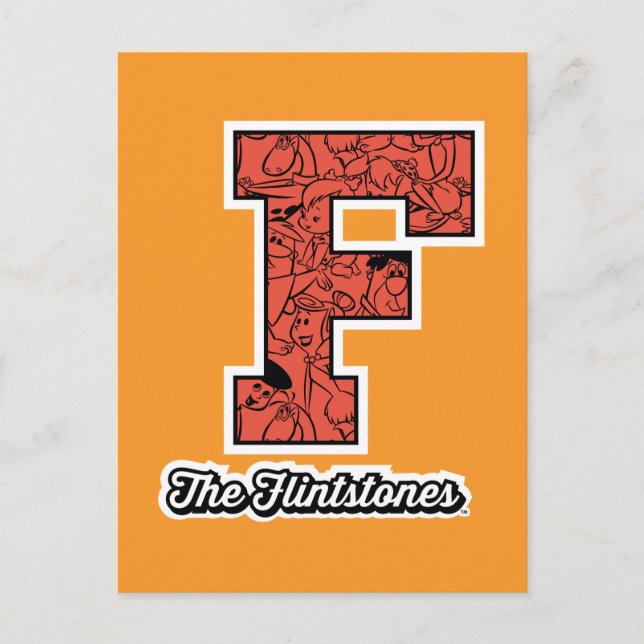 Flintstones | Kollegium Stil Monogram Inbjudan Vykort (Framsida)