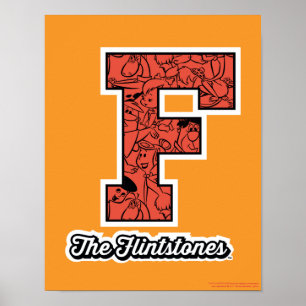 Flintstones Kollegium Stil Monogram Poster