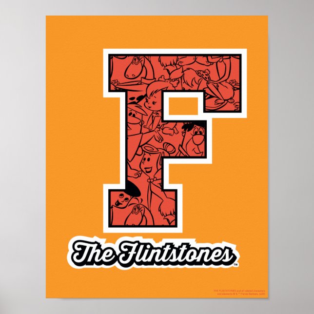 Flintstones | Kollegium Stil Monogram Poster (Framsidan)