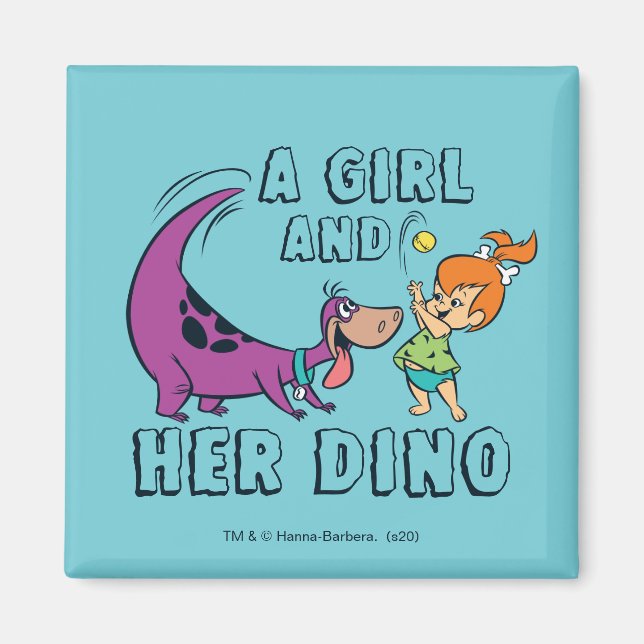 Flintstones | Småsten & Dino Play Boll Magnet (Framsidan)