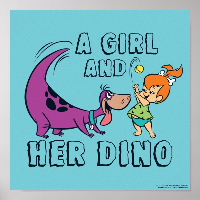 Flintstones | Småsten & Dino Play Boll Poster (Framsidan)
