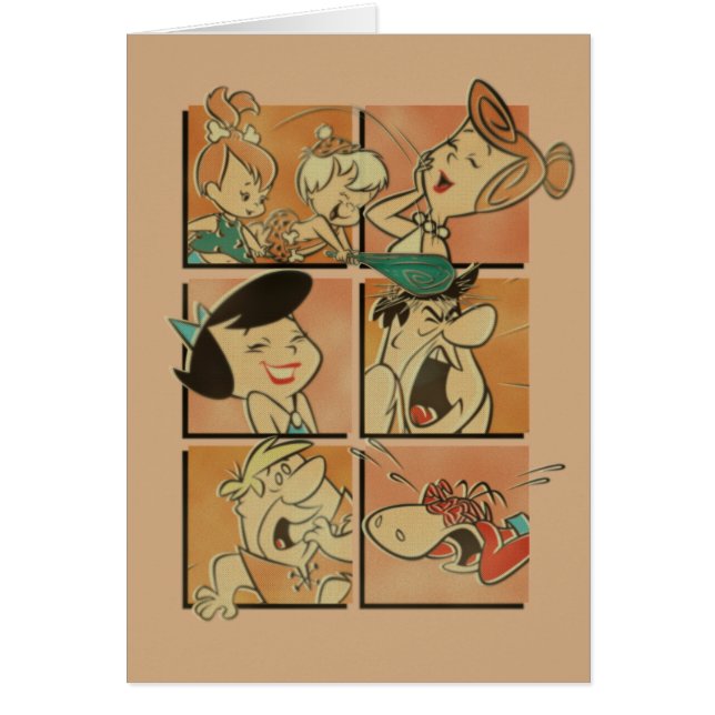 Flintstones | Tecknad av stenar och gummi Hälsningskort (Framsidan)