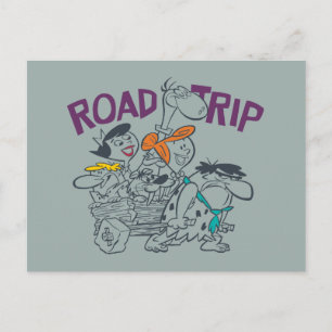 Flintstones   Väg Resa Inbjudan Vykort