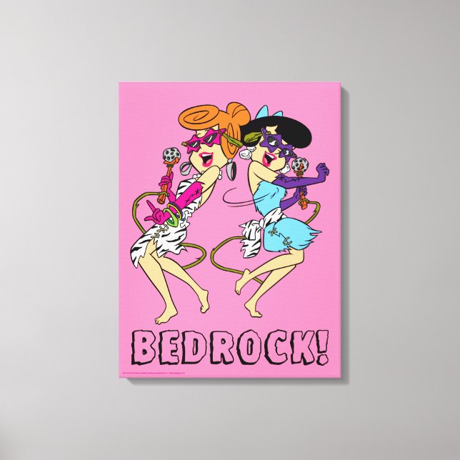 Flintstones | Wilma & Betty-Rockstjärnor Canvastryck (Framsida)