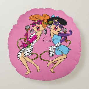 Flintstones Wilma & Betty-Rockstjärnor Rund Kudde