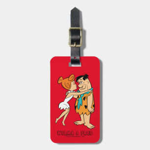 Flintstones Wilma Kissing Fred Bagagebricka