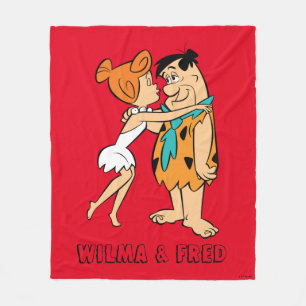 Flintstones Wilma Kissing Fred Fleecefilt