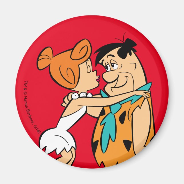 Flintstones | Wilma Kissing Fred Magnet (Framsidan)