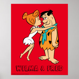 Flintstones   Wilma Kissing Fred Poster