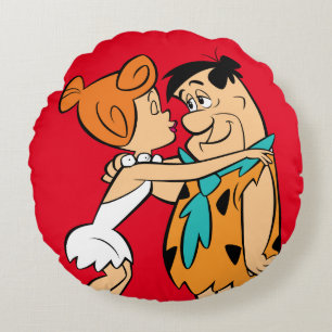 Flintstones Wilma Kissing Fred Rund Kudde