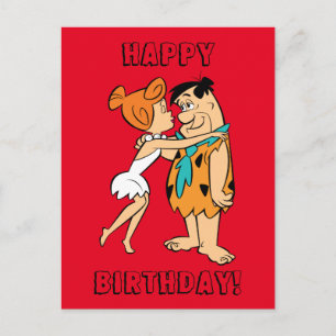 Flintstones   Wilma Kissing Fred Vykort