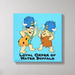 Flintstonesna Fred & grälvattenbufflar Canvastryck