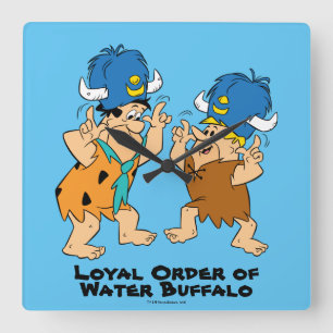 Flintstonesna Fred & grälvattenbufflar Fyrkantig Klocka