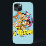 Flintstonesna och den grafiska spillrorfamiljen<br><div class="desc">Flintstonesna | kontrollerar ut flintstonesna och spillrorna tillsammans i denna som är grafisk för "TVshow för flintstonesna" och att presentera showlogotypen.</div>