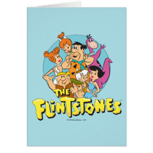 Flintstonesna och den grafiska spillrorfamiljen hälsningskort