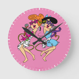 Flintstonesna Wilma & Betty rockstjärnor Rund Klocka