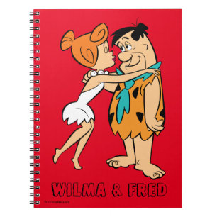 Flintstonesna Wilma som kysser Fred Anteckningsbok