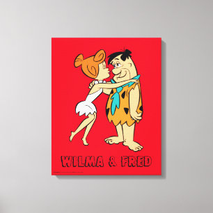 Flintstonesna   Wilma som kysser Fred Canvastryck