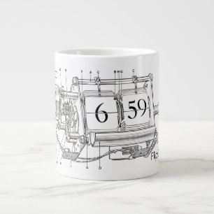 Flip Clock Fläkt Coffee Mugg Jumbo Mugg
