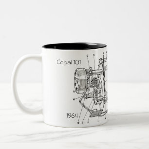 Flip Clock Fläkt Coffee Mugg - två ton
