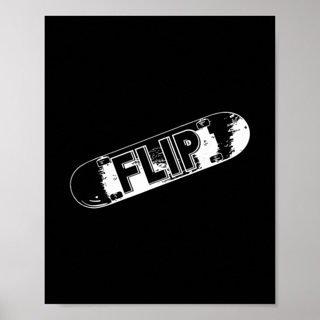 Flip Cool Skateboard Skate Design Skateboard Sk Poster (Framsidan)