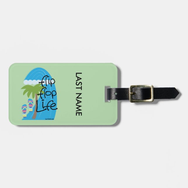 Flip Flop Liv Resväskemärke Bagagebricka (Horisontell Framsida)