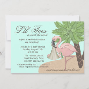 Flip Flop och Flamingo Baby Shower Inbjudningar