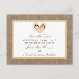 Flip-Flop Sand Strand Bunting Bröllopssamling Meddelande Vykort