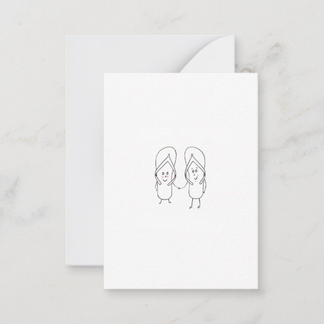 Flip Flop, söt, sandal tema Anteckningskort (Framsida)
