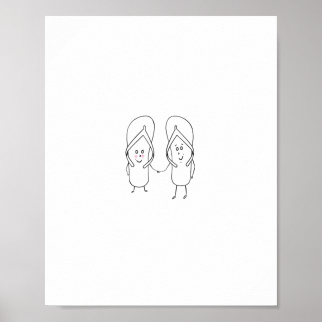 Flip Flop, söt, sandalltema Poster (Framsidan)