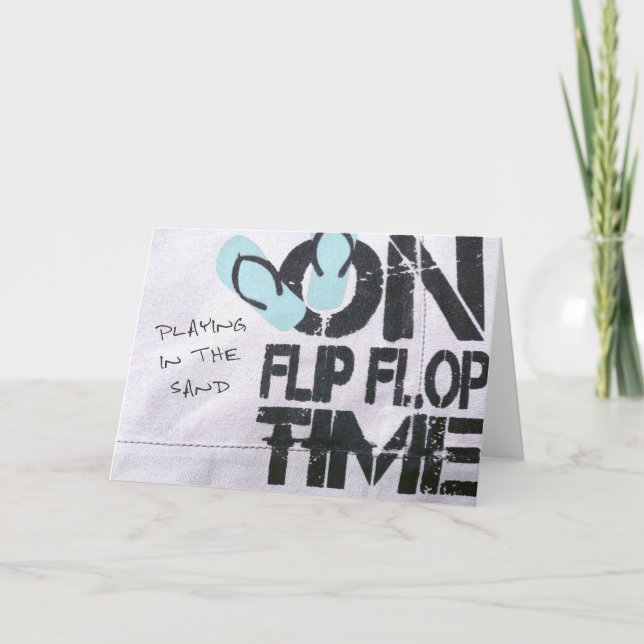FLIP FLOP TIME-hälsningskort Tack Kort (Framsida)