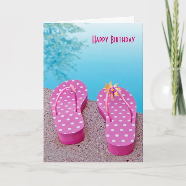Flip-Flops Birthday Kort (Framsida)