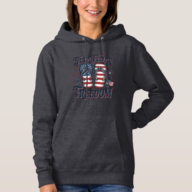 Flip Flops Frihet Patriotisk Sommar T-Shirt Design (Framsida)
