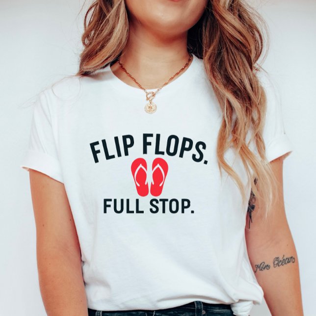 Flip Flops Full Stop; Sommar Strandsko T Shirt (Skapare uppladdad)