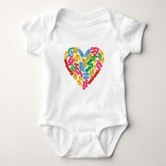 flip flops in heart shape t-shirt