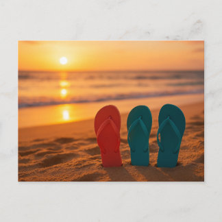 Flip Flops in the SandPostcard Vykort