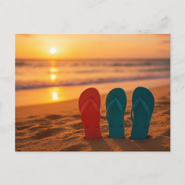 Flip Flops in the SandPostcard Vykort (Framsida)