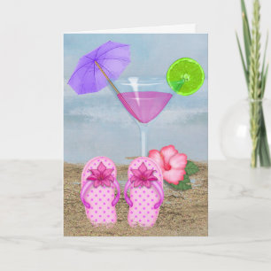 flip-flops och cocktail-pension kort