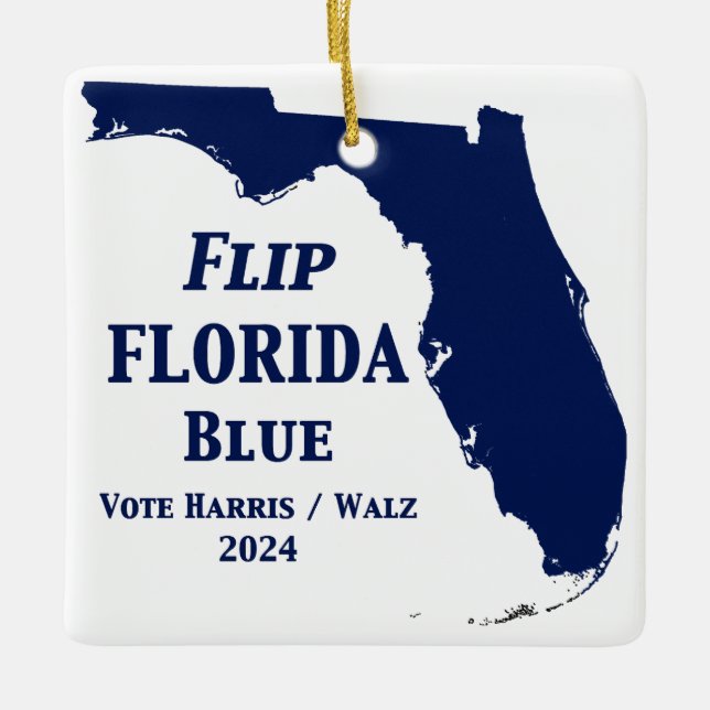 Flip Florida Blue 2024 Julgransprydnad Keramik (Framsida)