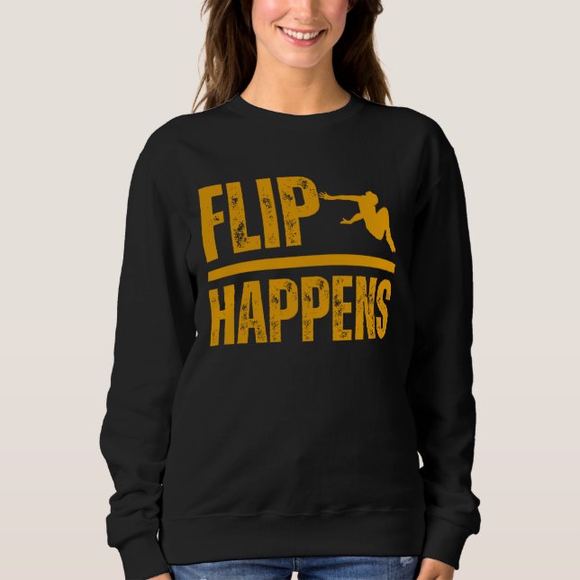 Flip happens Parkour Fun Hobby Sport T Shirt (Framsida)