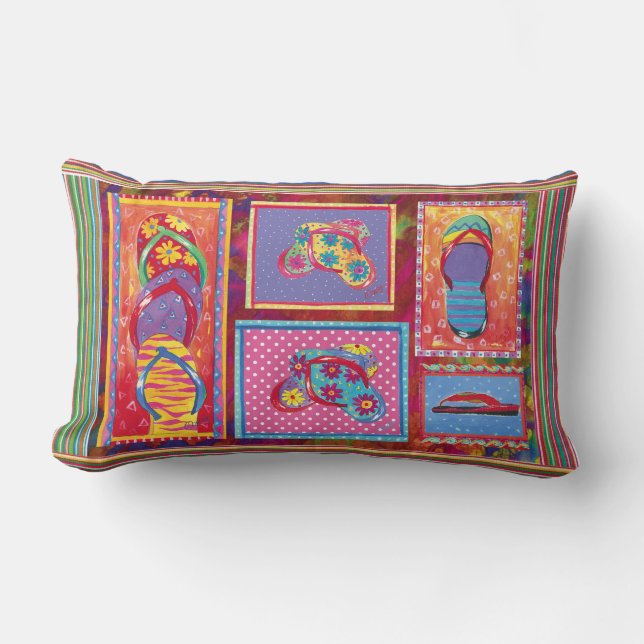 Flip-misslyckanden kudder rolig Collage Lumbarkudde (Framsida)