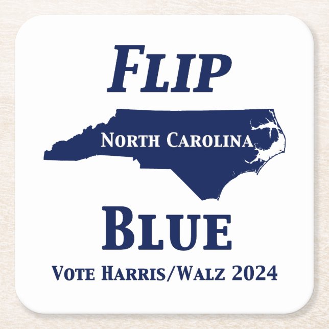 Flip North Carolina Blue 2024 Underlägg Papper Kvadrat (Framsidan)