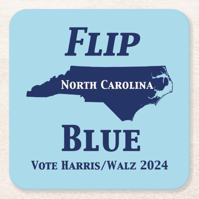Flip North Carolina Blue 2024 Underlägg Papper Kvadrat (Framsidan)