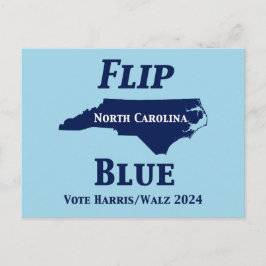 Flip North Carolina Blue 2024 Vykort